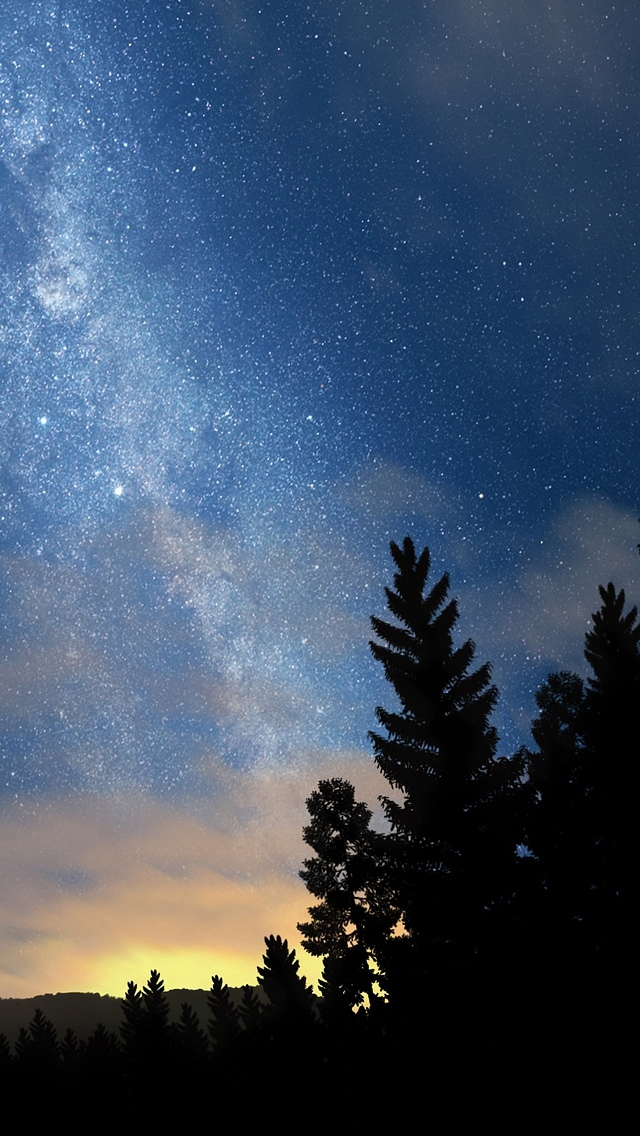 夜空と星のスマホ写真